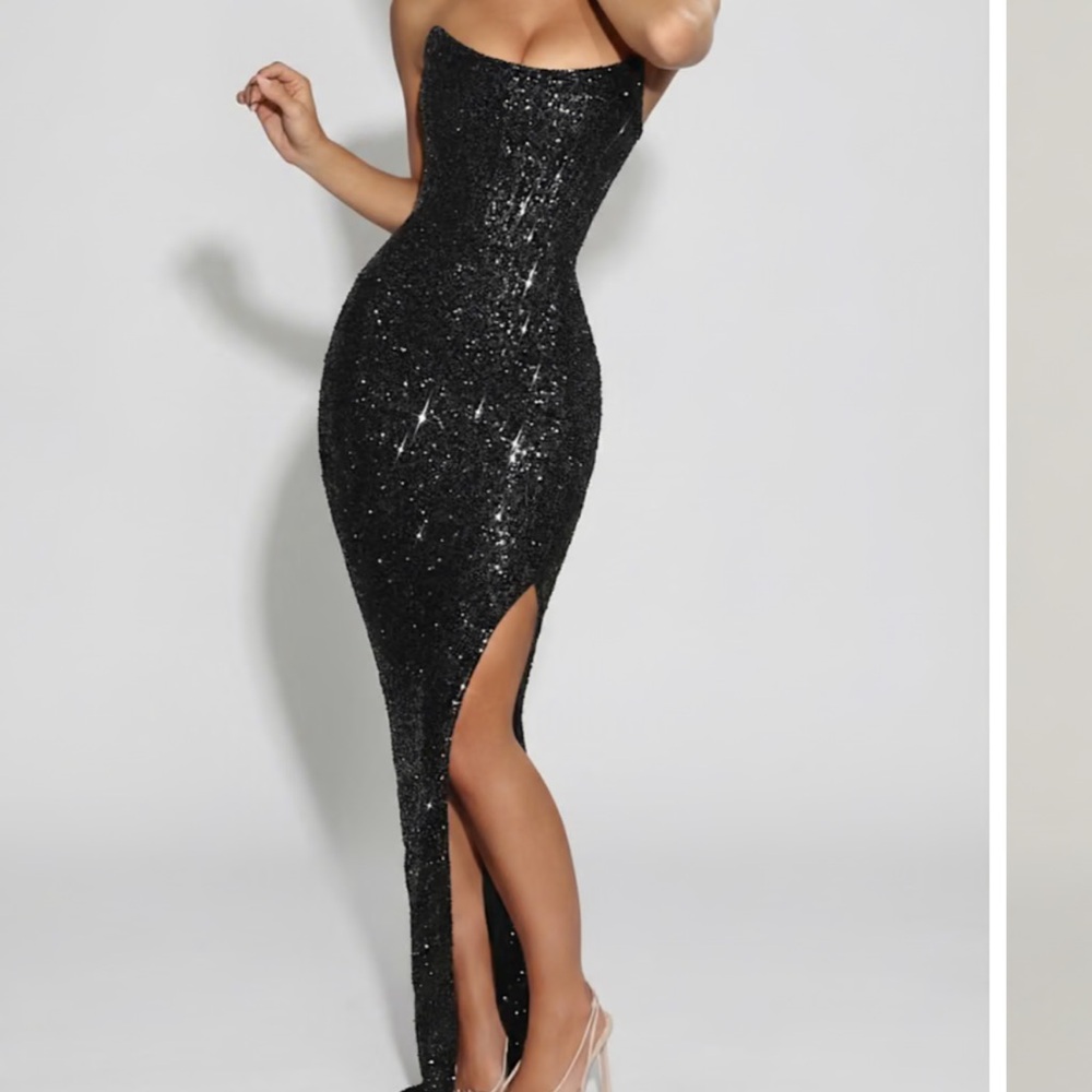 Oh Polly Jasella Embellished Corset Gown – Black | Worn Once